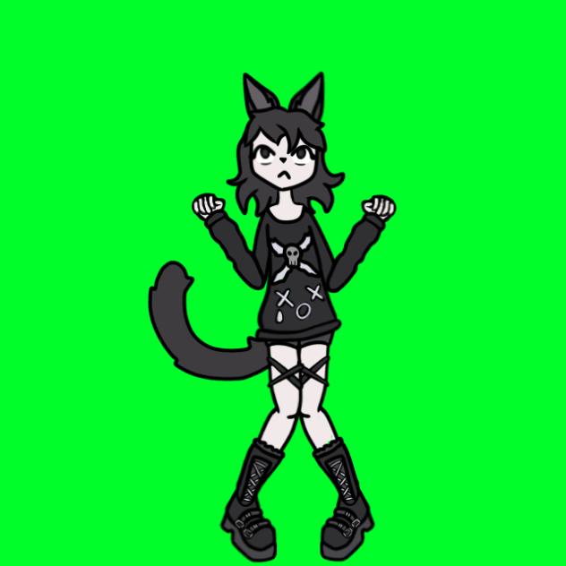 Kitty cheering (green screen ver)