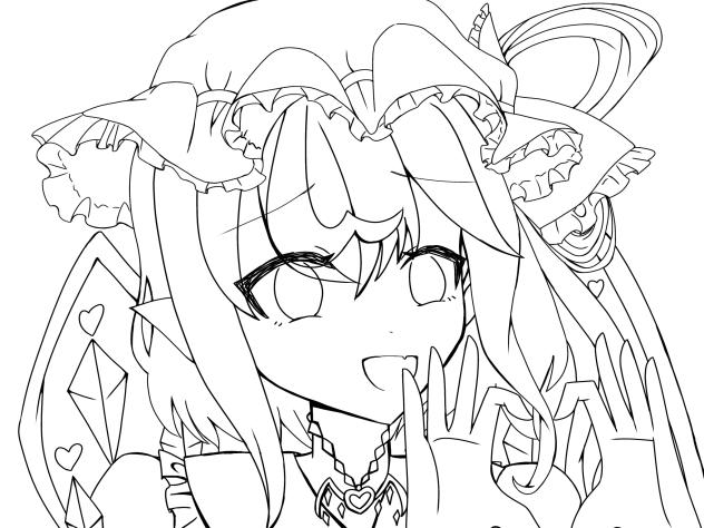 ラブリー吸血鬼♡フランドール・スカーレット　塗り絵用線画