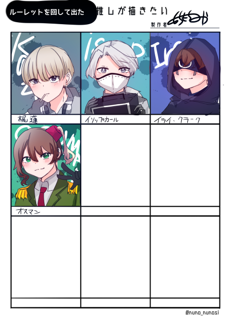 ルーレットを回して出た推しが描きたい！