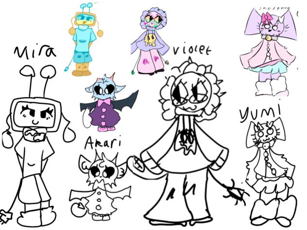 the characters in my dw inspired game