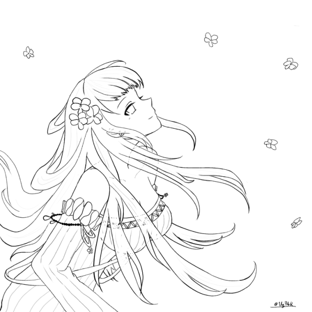 女の子（線画）