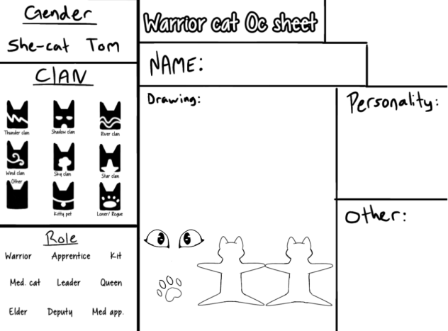 Warrior cat Oc sheet- reposted
