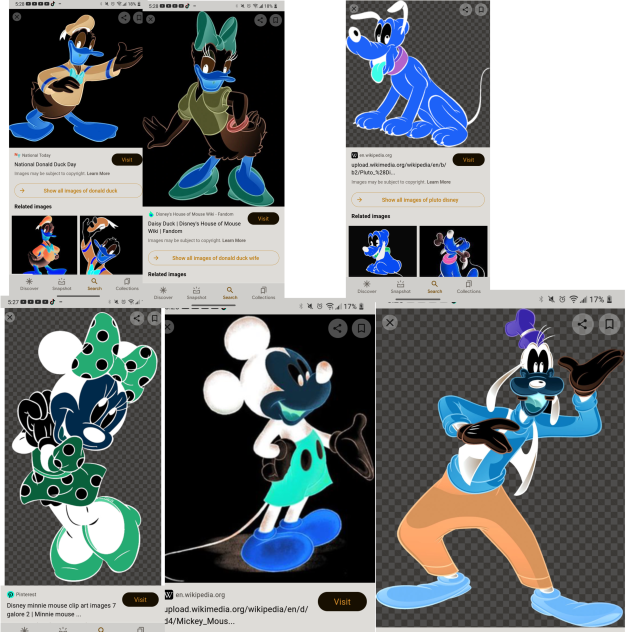 all photo negative Mickey charecters