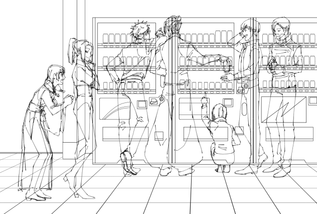 下書き～背景線画まで 1