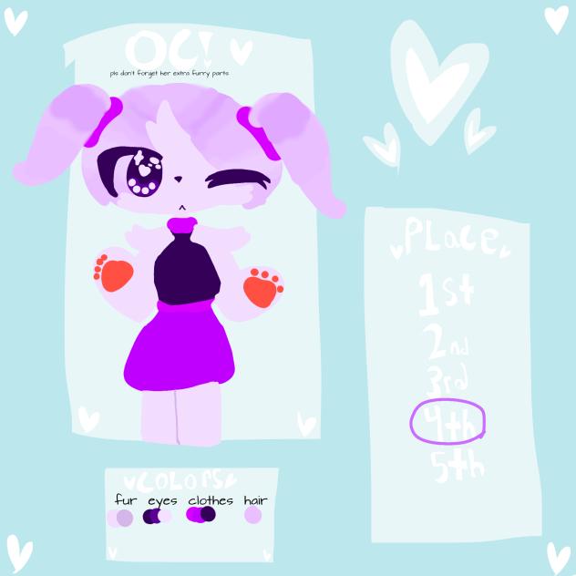 BunnyDtiys prize sheet