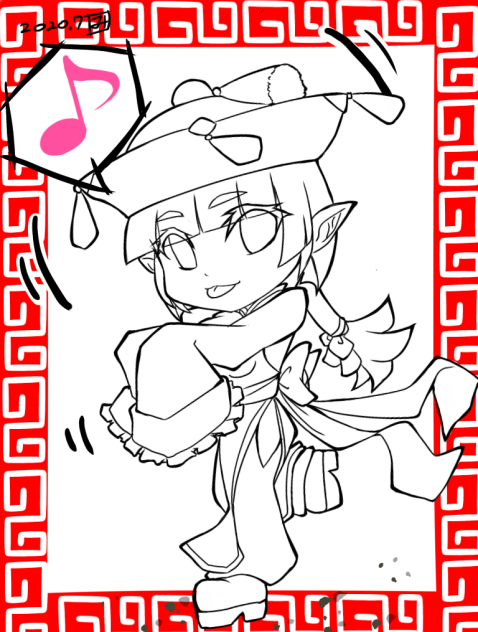 ちびキョンシー娘（ぬり絵