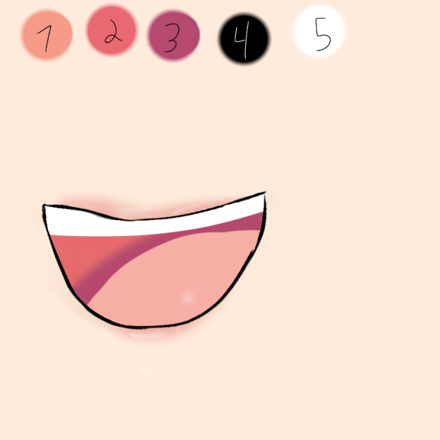 Desenhando boca aberta com 5 cores - ibisPaint