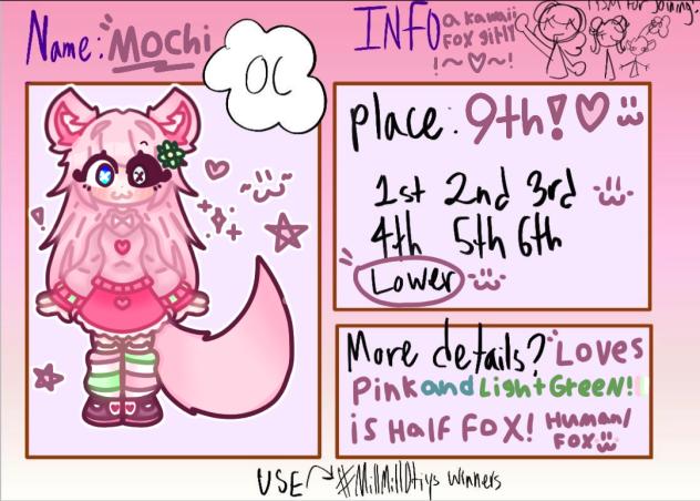 Prize Sheet! 🩷✨ MillMillDTIYS!!