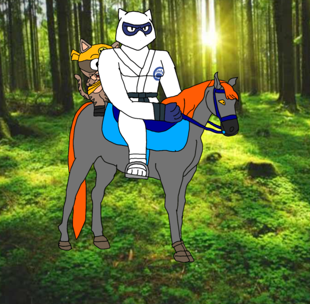 Pantaro And Neeko Riding Horse Scotty.