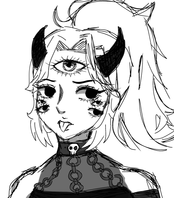 demon girl sketch