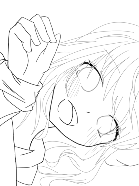 一緒にお布団入ろ…？　線画