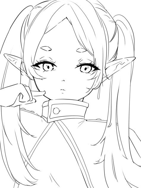 【線画】フリーレン(葬送のフリーレン)