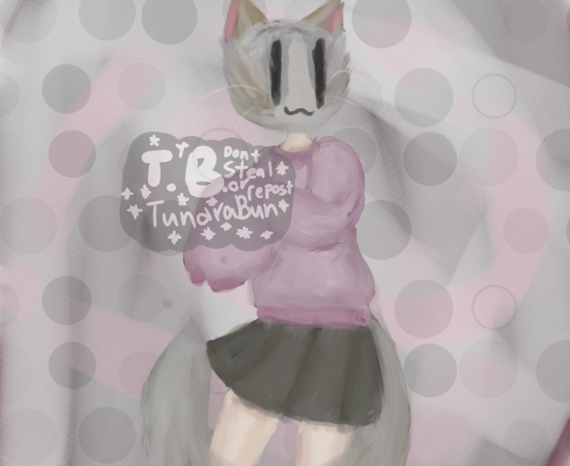 Rendered cat head person idk