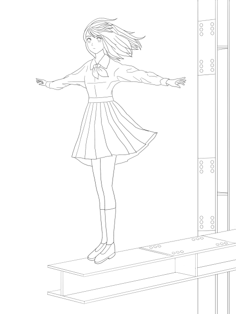 強く生きたい 線画