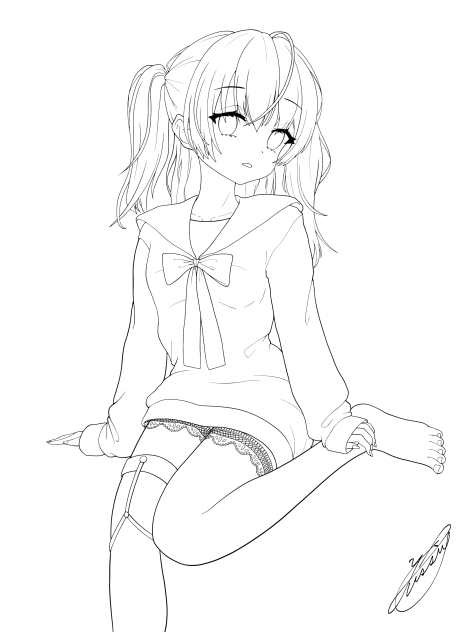 ん〜まぁいいか…（線画）