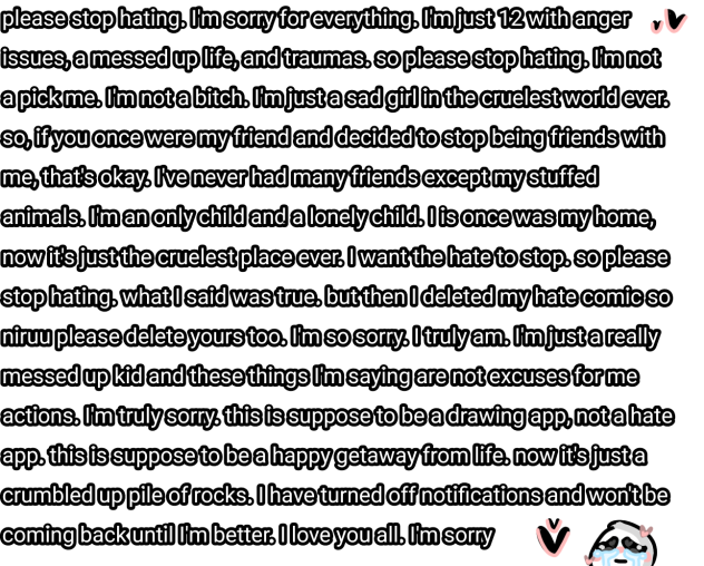 apology and goodbye
