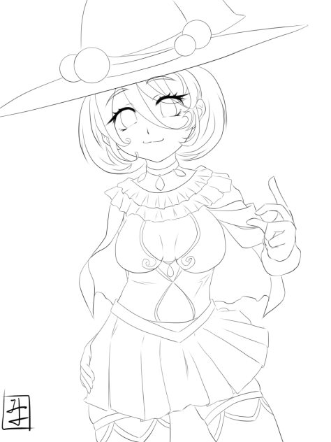 Apua witch line art