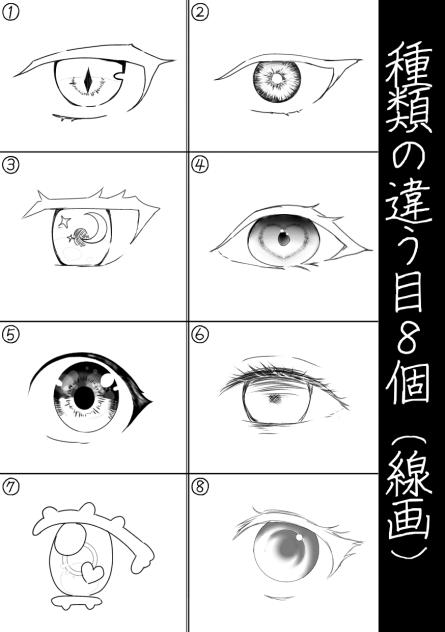 目の線画