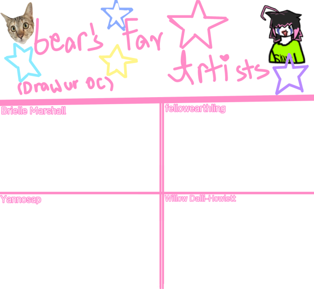 bear’s fav artists !! 🫵⭐️