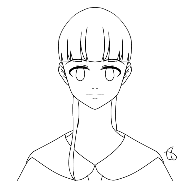 School Girl Lineart 2