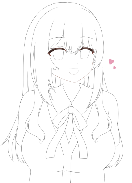 褒めて！　線画