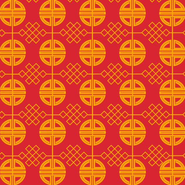Pattern - Motif Ornament Red Gold 01
