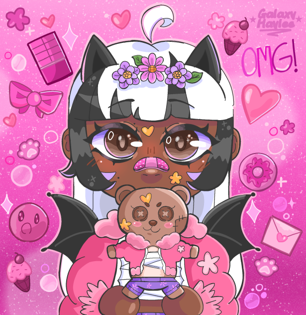 Pinky pink bat Girl