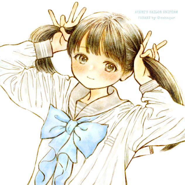 明日ちゃんのセーラー服ファンアートその36。