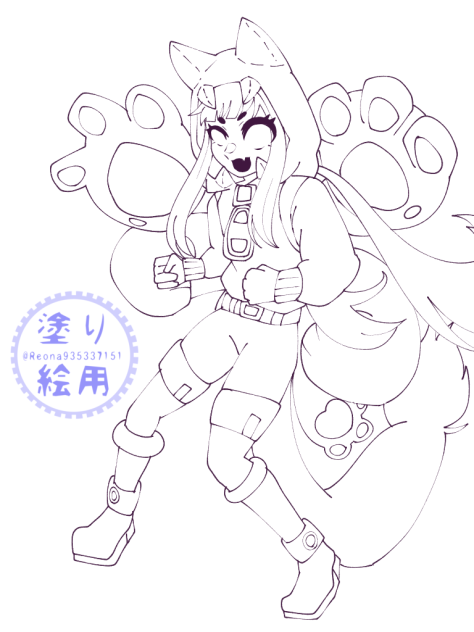 🐈️👊　塗り絵