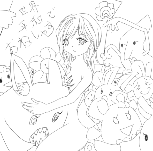 世界平和でおねしゃす　線画