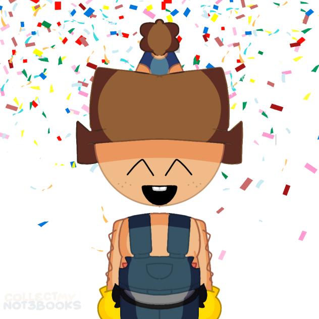 Cleetus with a party hat