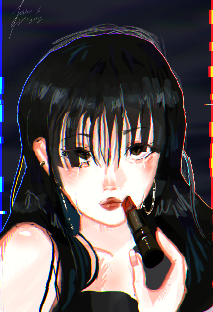 gliched lipstick