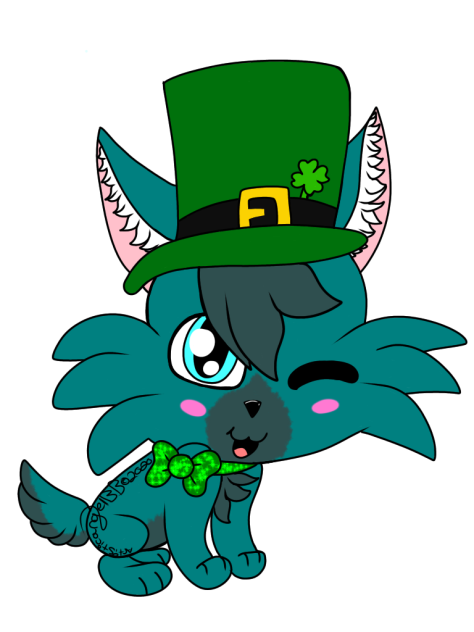 Dark Blue St Patricks Day Kitten - Speed