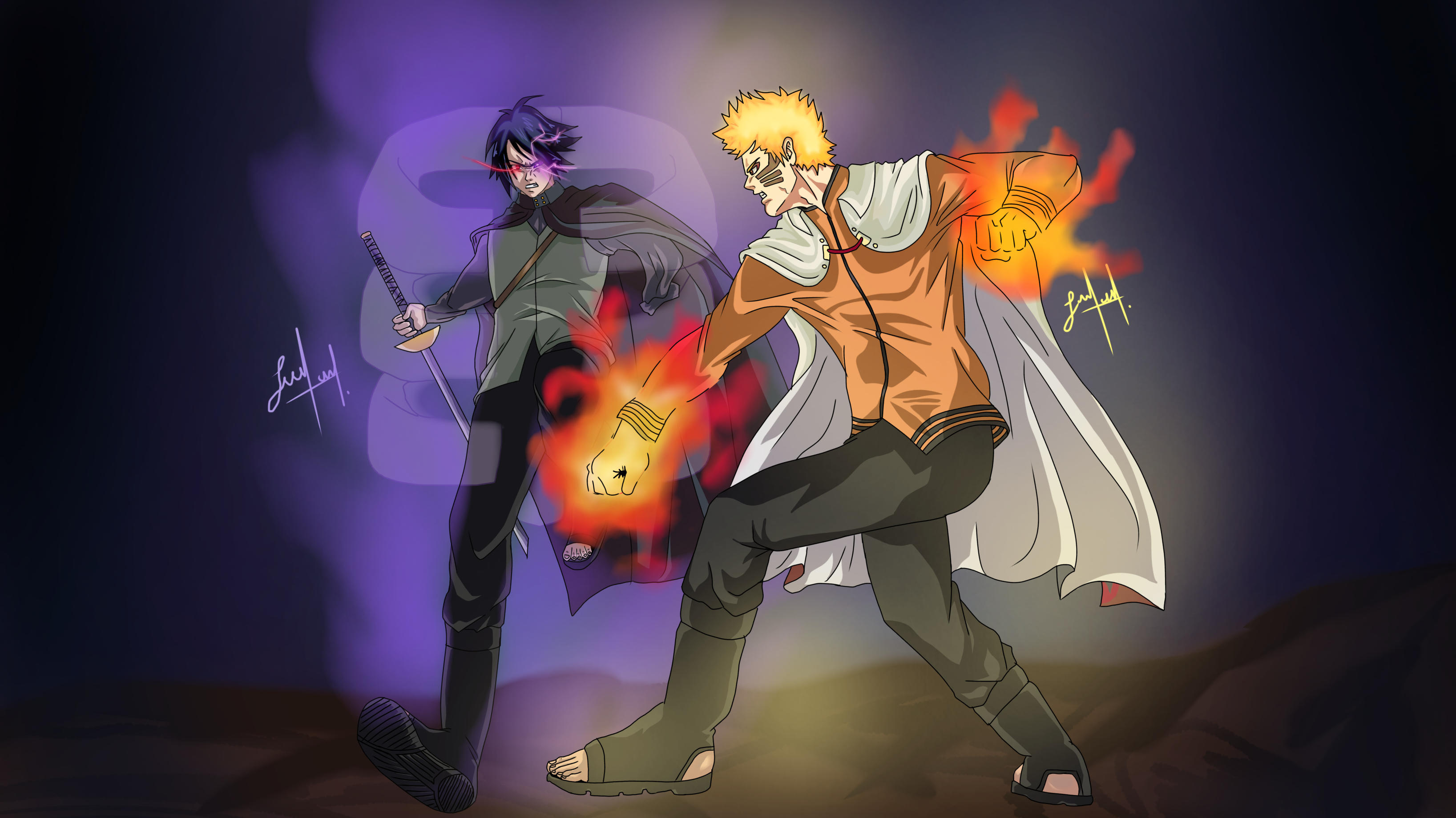 Naruto vs Sauke - ibisPaint