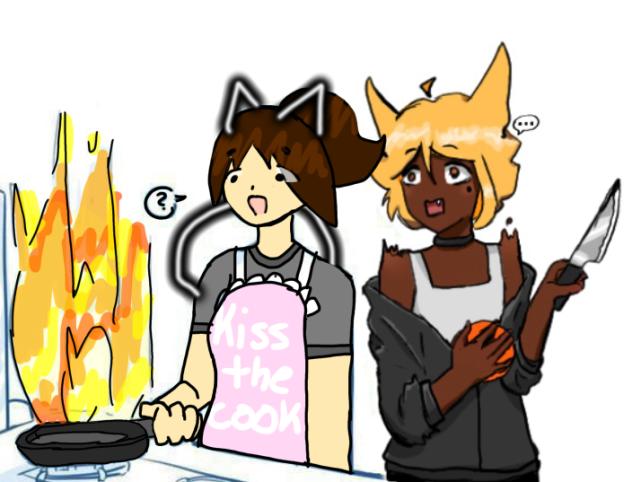 duo colab in the kitchen - ibisPaint