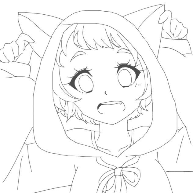 にゃー !!  線画
