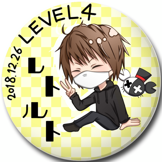 LEVEL.4レトルト缶バッジ風