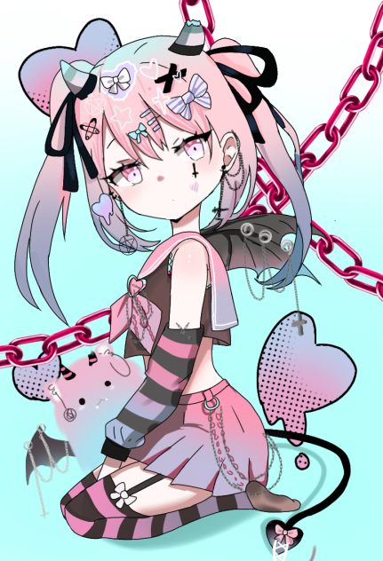 pastel goth demon fanart+request