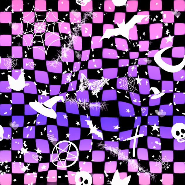 Cute 🎀 Gothic Pattern 💀 💜 🩷