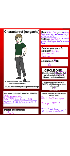 Losing Love CHARACTER SHEET