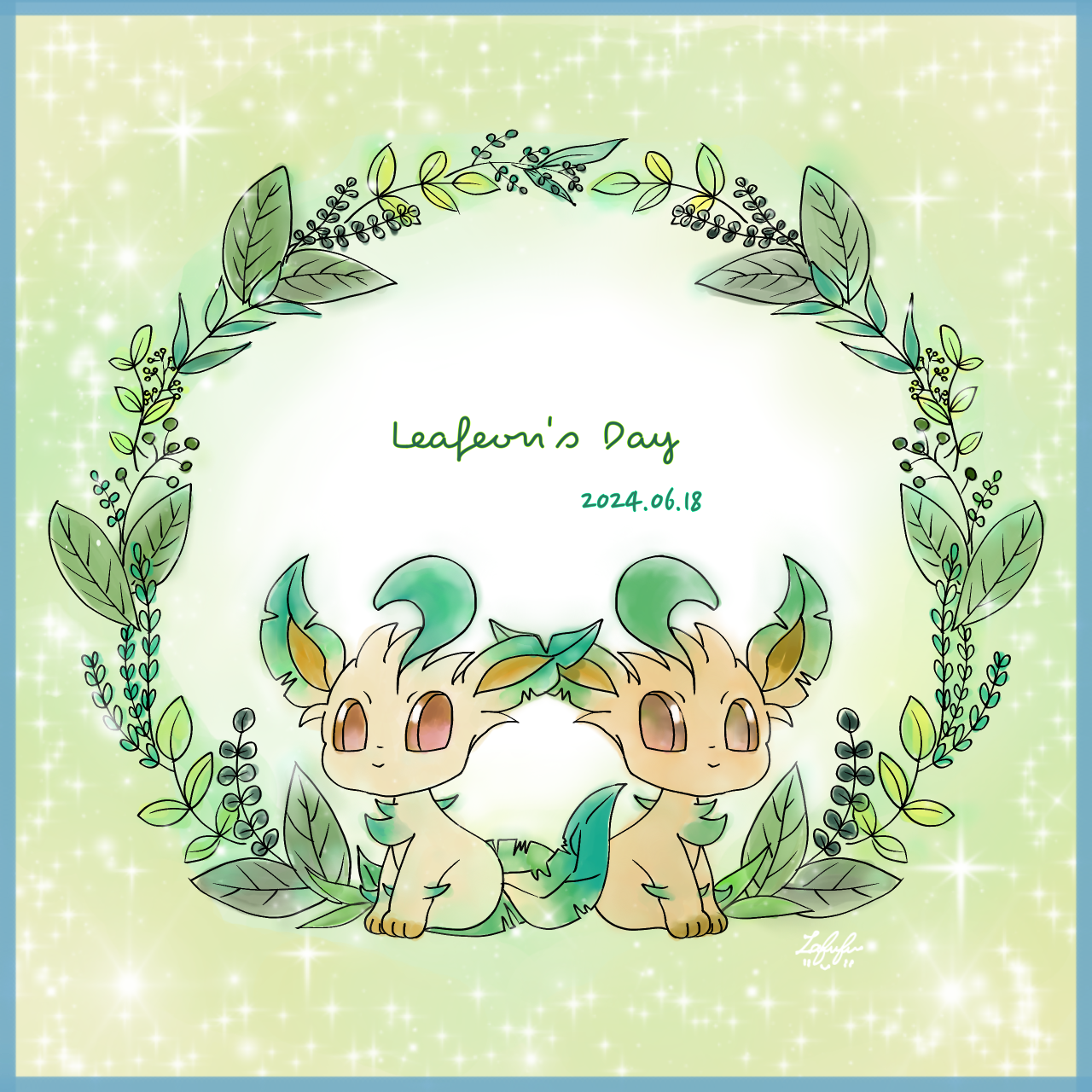 リーフィア 110 HP 手描きイラスト リーフィアの日2024 - ibisPaint