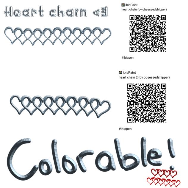 Heart chain QR CODE brush - ibisPaint