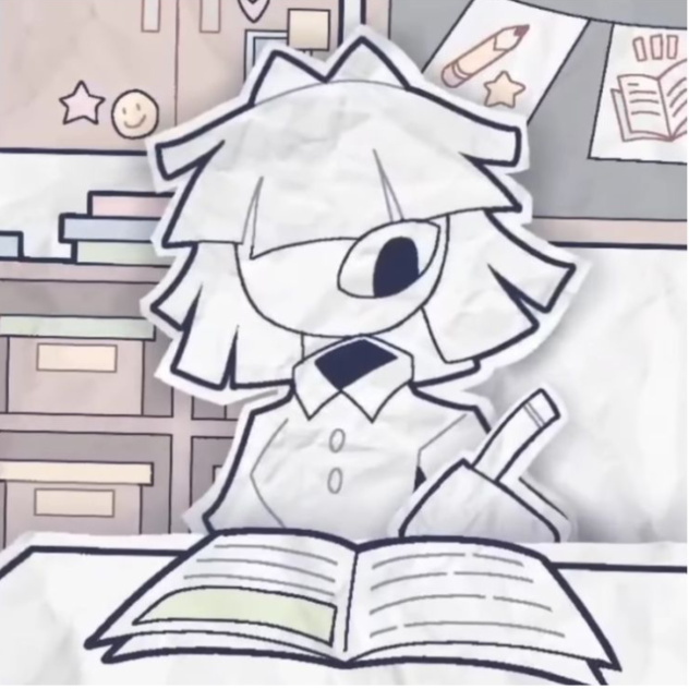 Claire Blinking and writing