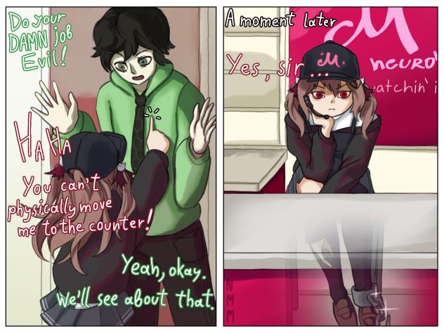 Evil ''working'' in fast food