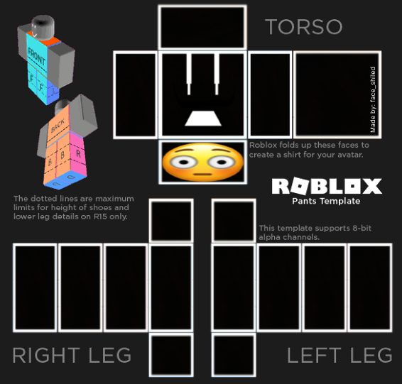 Cartoony pants or shirt template