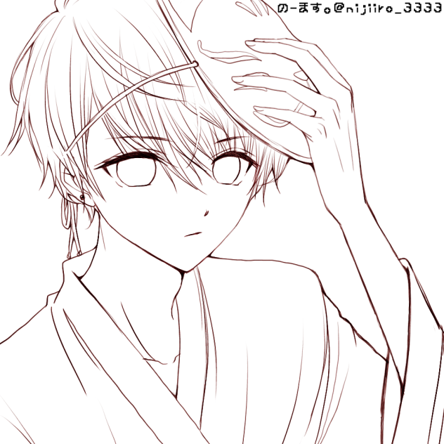 夏祭りの叶くん(lineart)