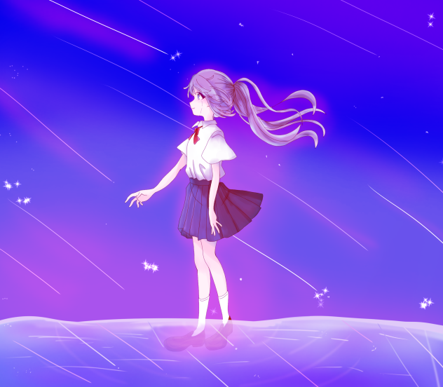 ゆらの線画塗ったよ！！