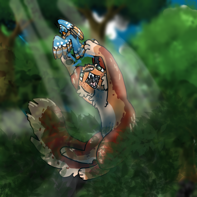 Aspen catching a bird