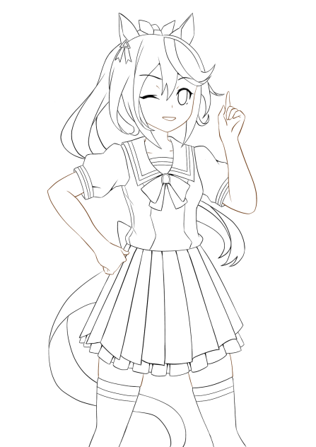 テイオーさん　線画
