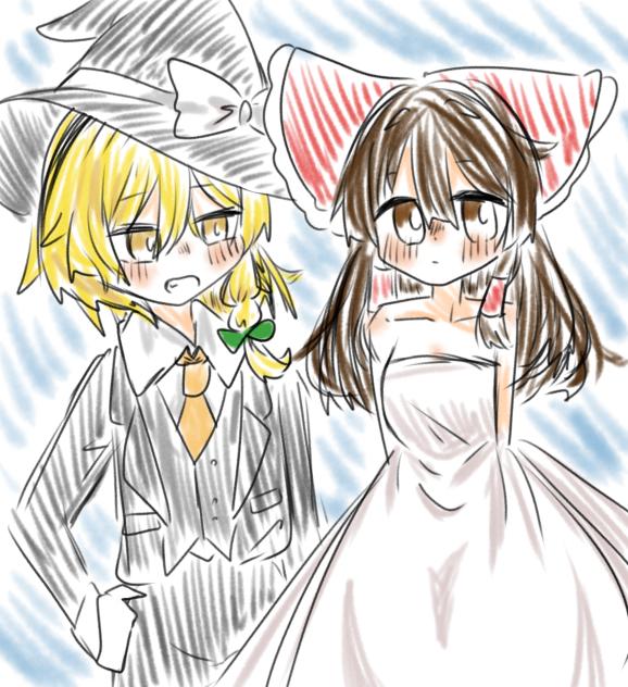 レイマリ結婚式〜ラフ〜